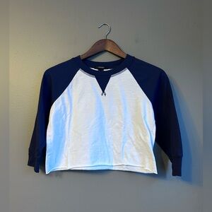 Forever21 Raglan Baseball Tee Size Small Navy -White Forever21 T-Shirt